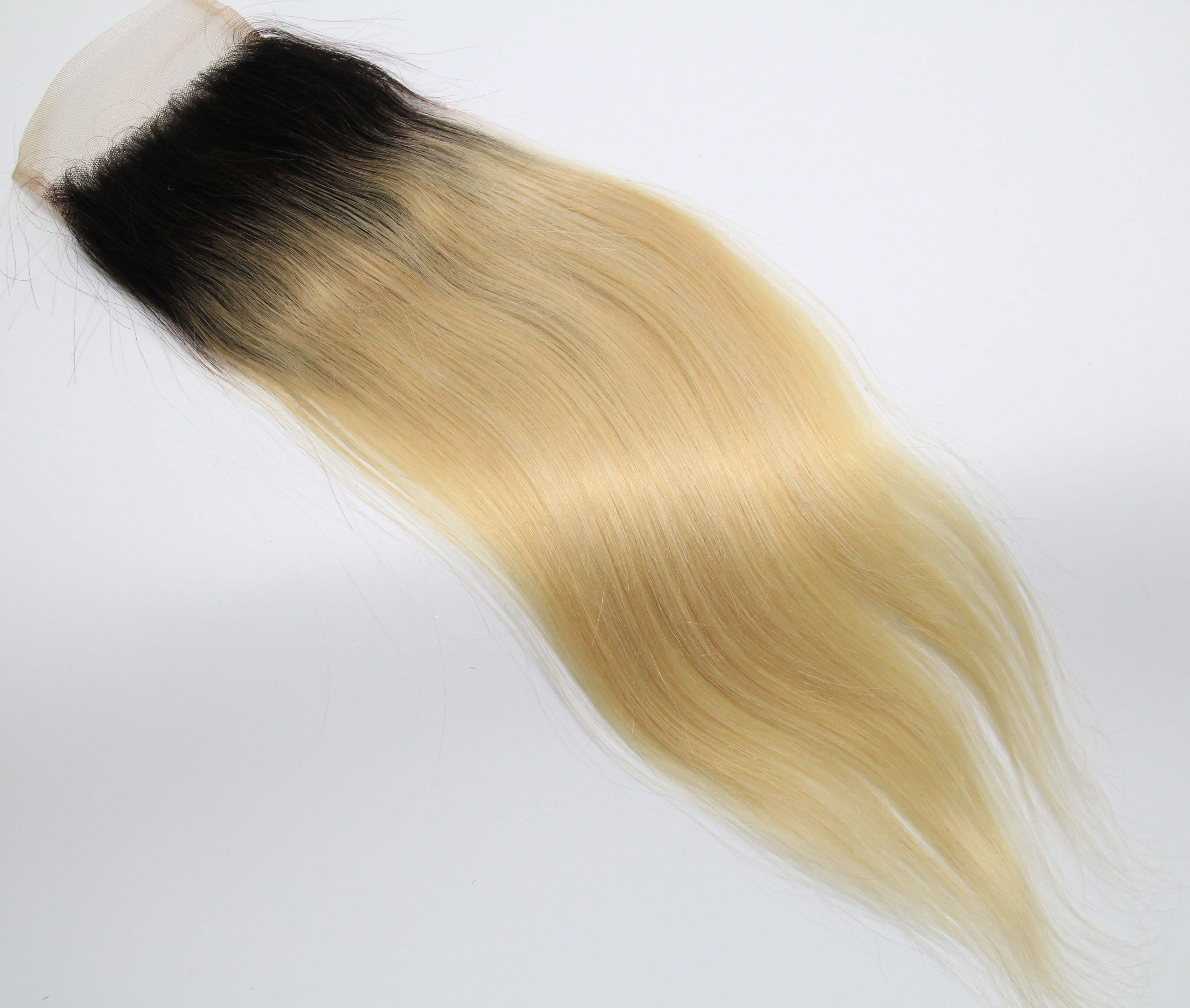 4"x4" Dark Root Blonde Lace Closure