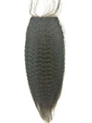 4"x4" Lace Closure- KINKY STRAIGHT - Euryale Virgin Hair